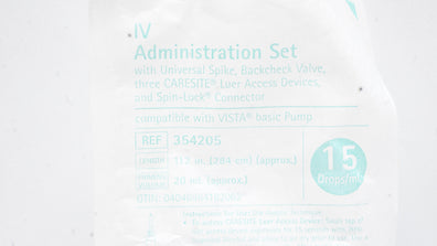 Braun 354205 IV Administration Set 112inch x 20mL 15Drops/mL (x)